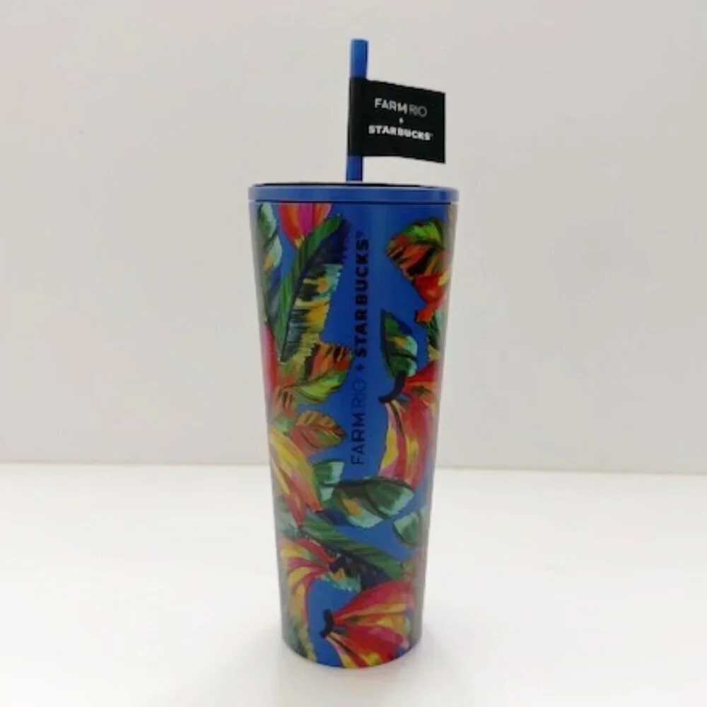 Starbucks Farm Rio Summer 2025 Red Blue Banana Cup Tumbler Venti 24 oz